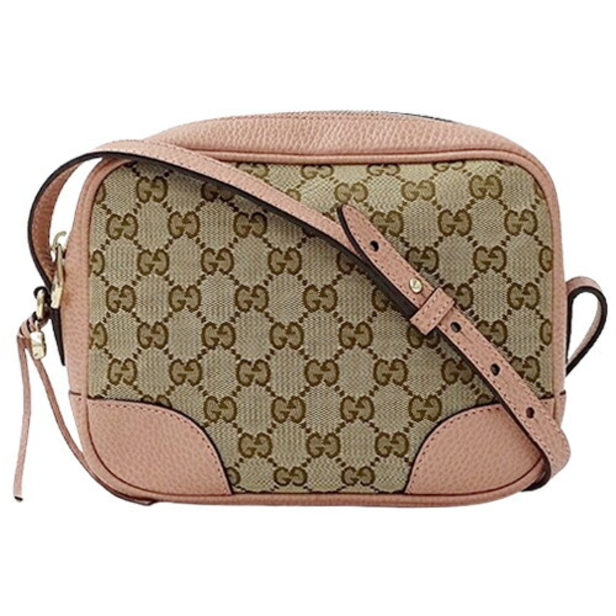 GUCCI Women's Shoulder Bag GG Canvas Beige Pink 449413