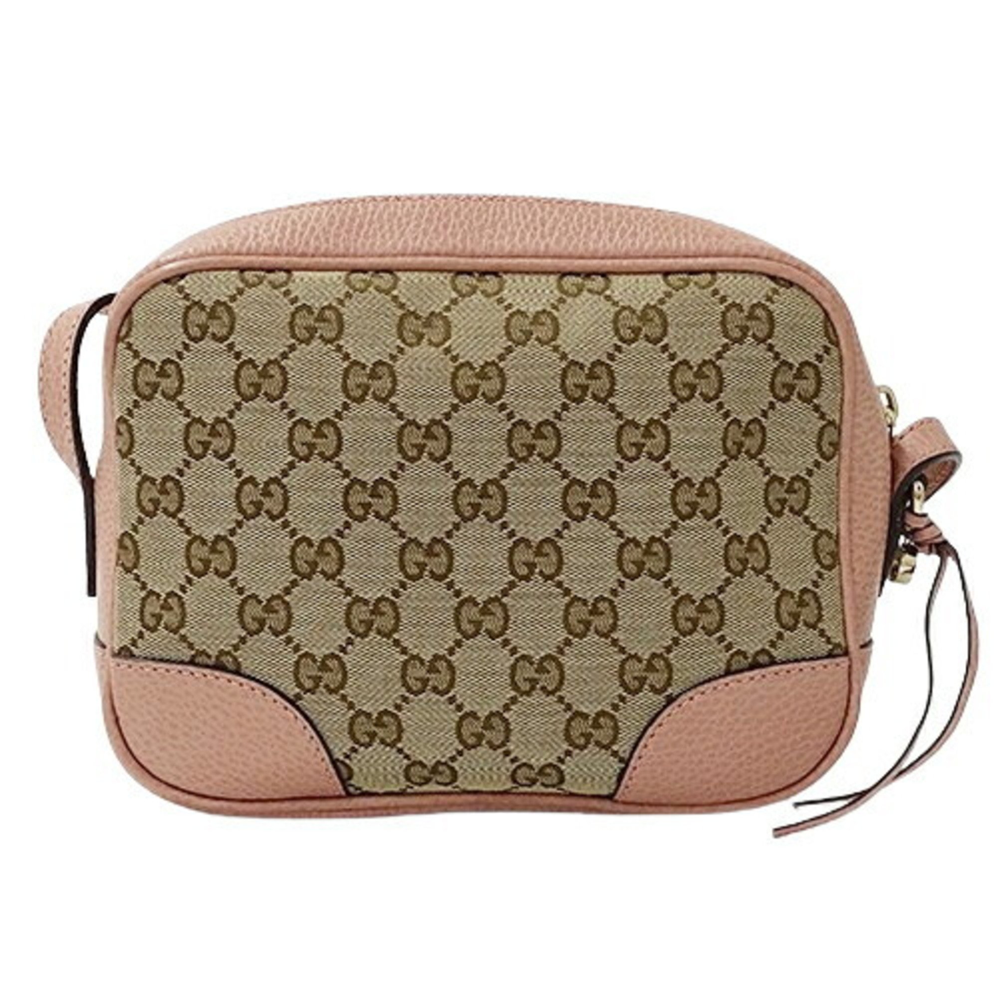 GUCCI Women's Shoulder Bag GG Canvas Beige Pink 449413