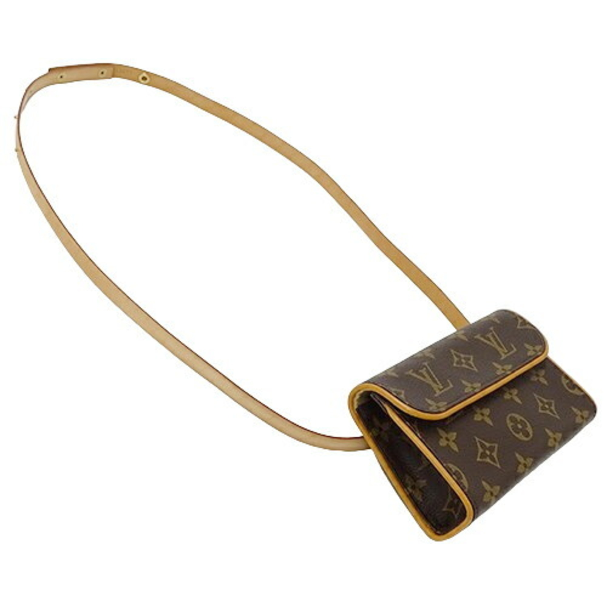 Louis Vuitton LOUIS VUITTON Bag Monogram Women's Body Waist Pouch Pochette Florentine M M51855 Brown