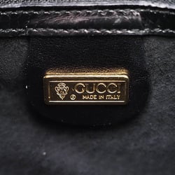 Gucci Old Flap Shoulder Bag Black 001・406・1129 Women's Leather Half-moon Shape GUCCI