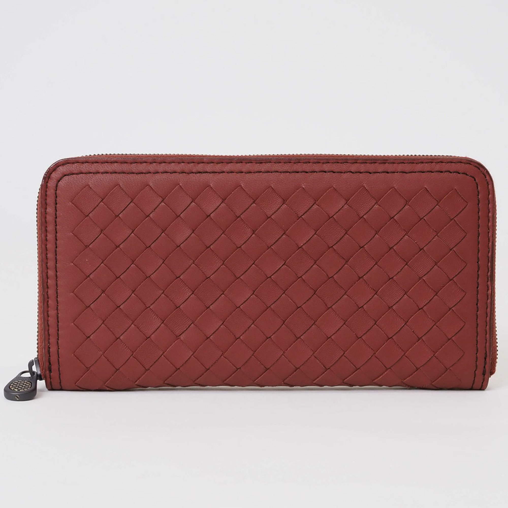 Bottega Veneta Intrecciato Zip Around Wallet Long Red 547244 Women's BOTTEGA VENETA