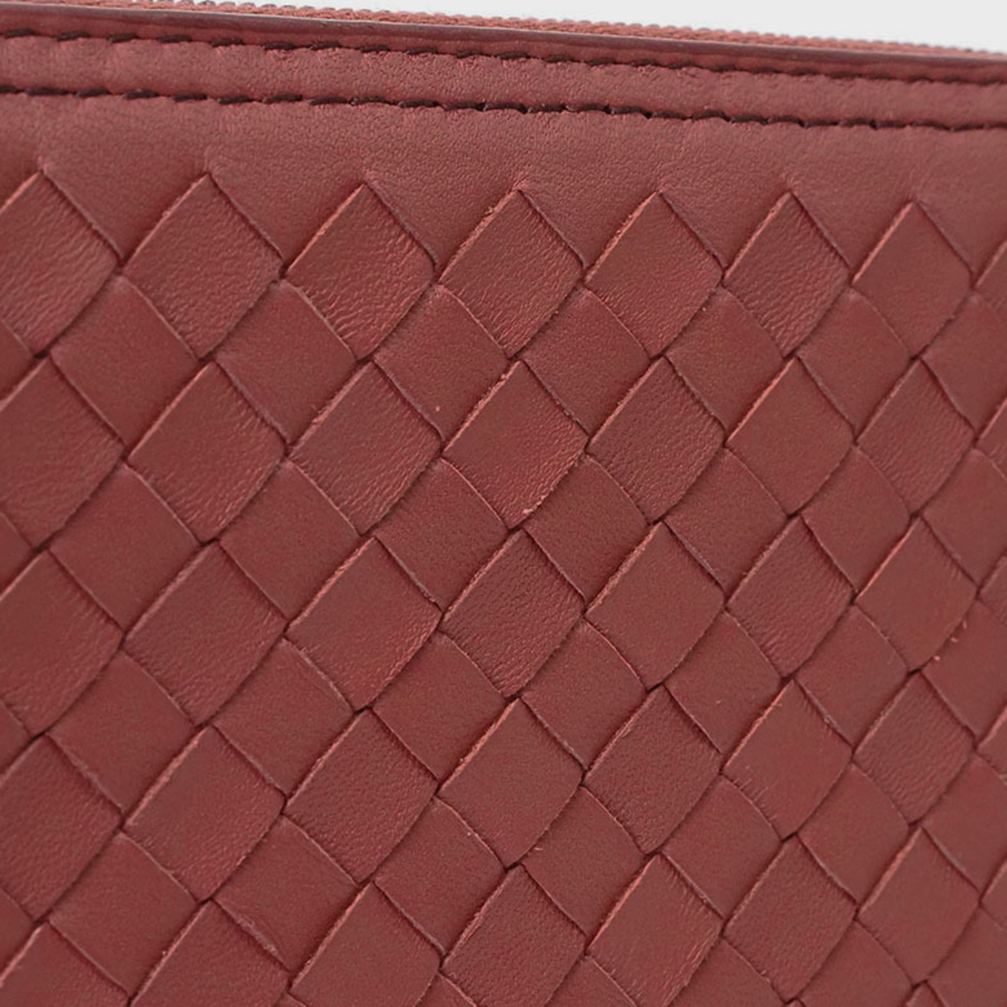 Bottega Veneta Intrecciato Zip Around Wallet Long Red 547244 Women's BOTTEGA VENETA