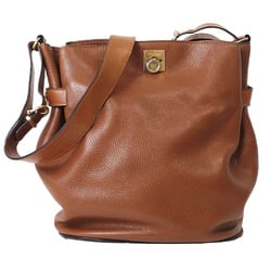 Celine Old Leather Bucket Shoulder Bag Brown Women's CELINE