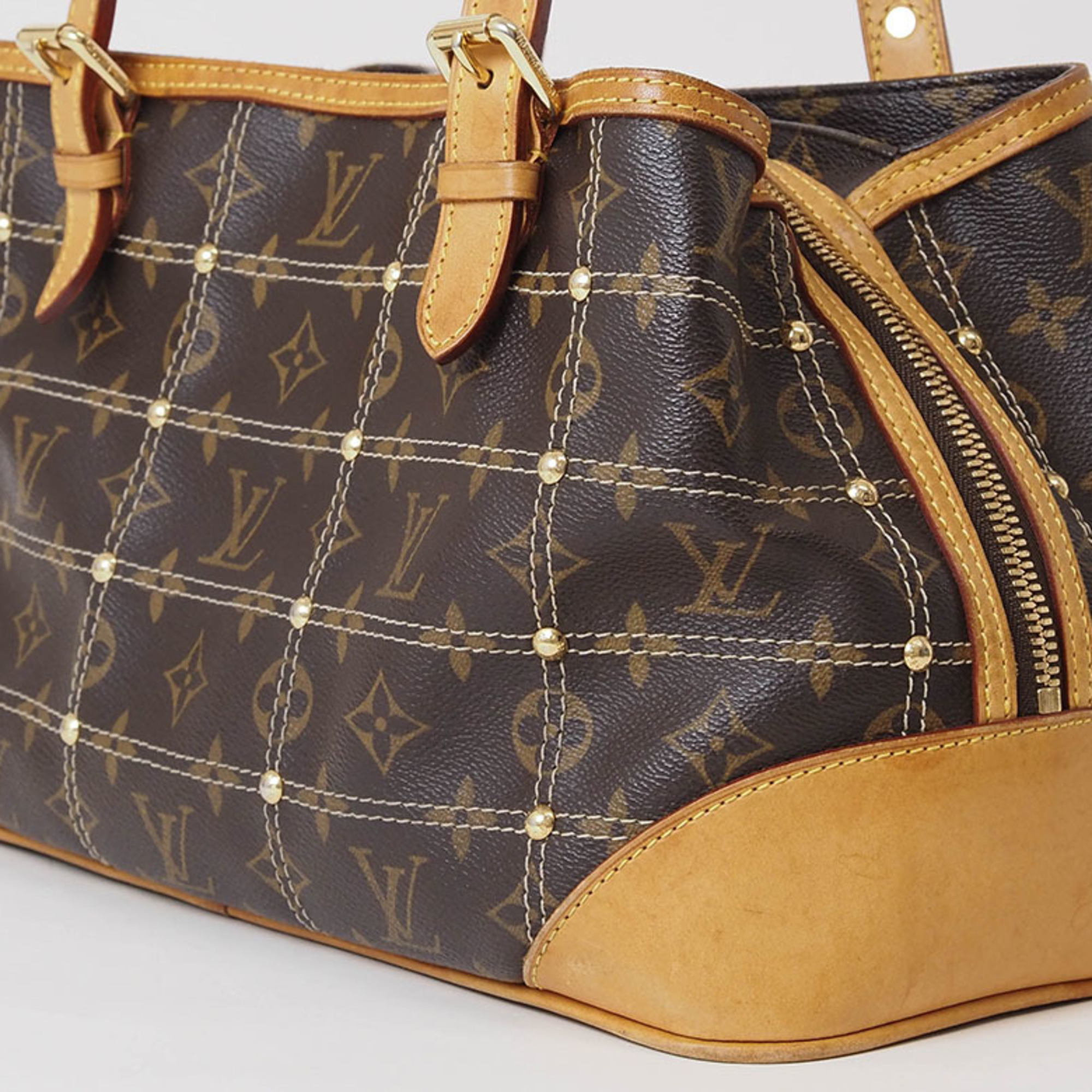 Louis Vuitton Rivet Tote Bag Monogram Canvas M40140 Women's Handbag Stitch LOUIS VUITTON