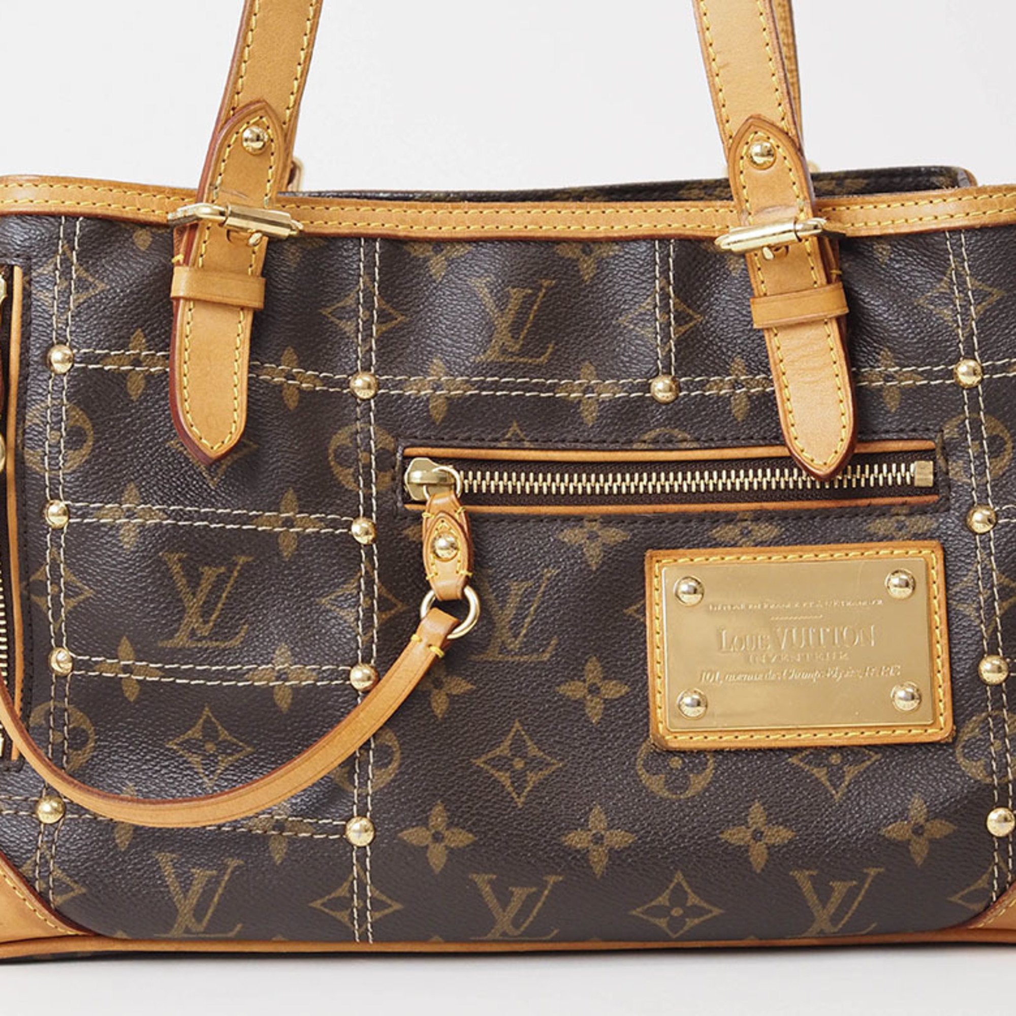 Louis Vuitton Rivet Tote Bag Monogram Canvas M40140 Women's Handbag Stitch LOUIS VUITTON