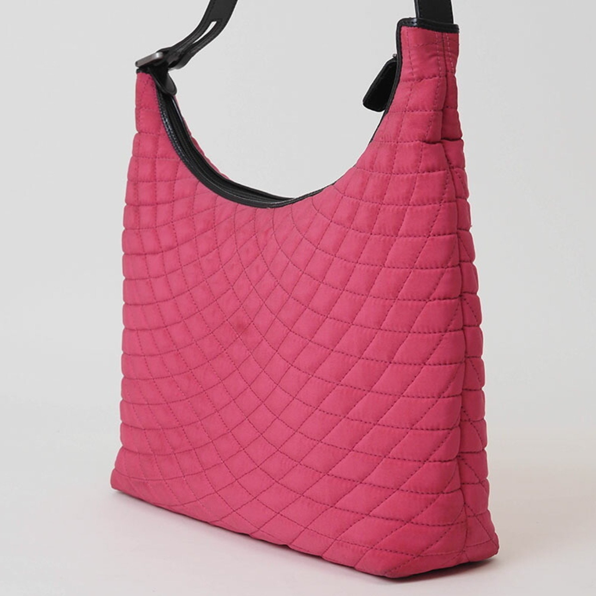 BALLY Hobo Quilted Bag Pink Black Women's Nylon