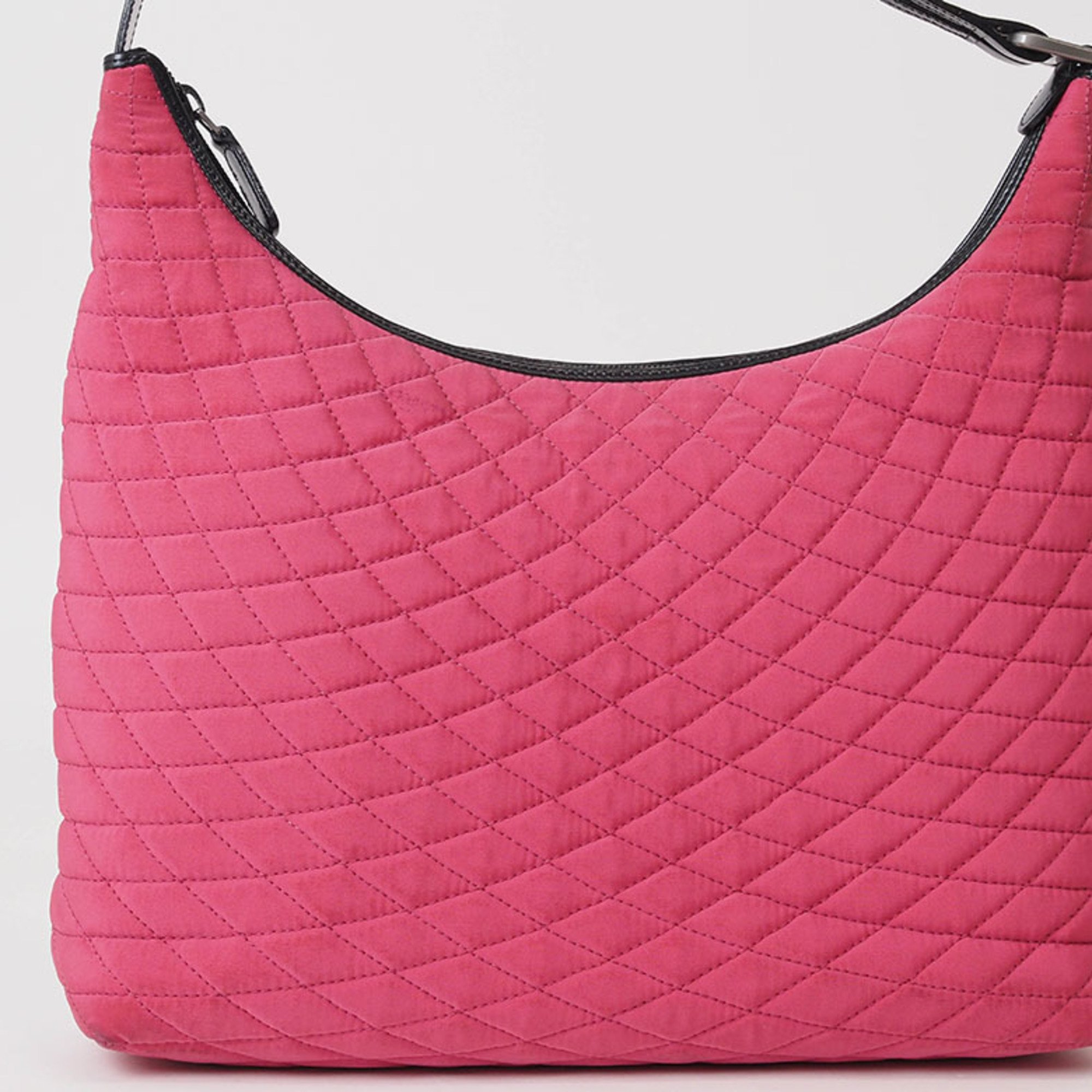 BALLY Hobo Quilted Bag Pink Black Women's Nylon