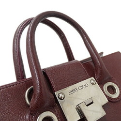 JIMMY CHOO Bags for Women Handbags Shoulder 2way Leather Riley Bordeaux Wine Red