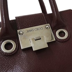 JIMMY CHOO Bags for Women Handbags Shoulder 2way Leather Riley Bordeaux Wine Red