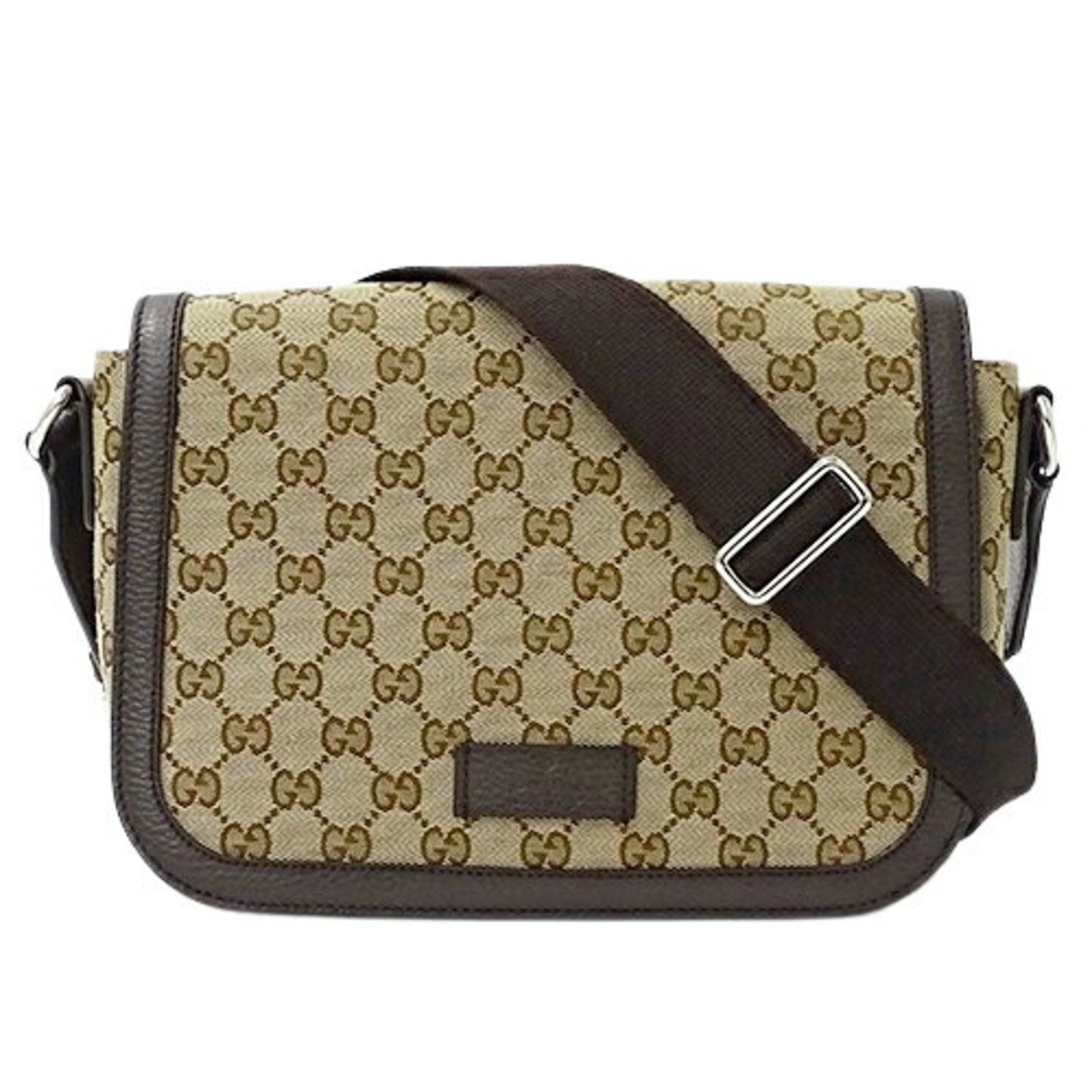 GUCCI Women's Shoulder Bag GG Canvas Brown Beige 449172