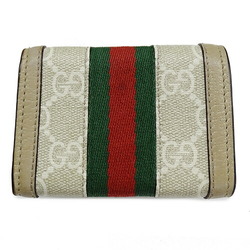 GUCCI Women's Ophidia Tri-fold Wallet GG Supreme Canvas Beige 735099 Compact