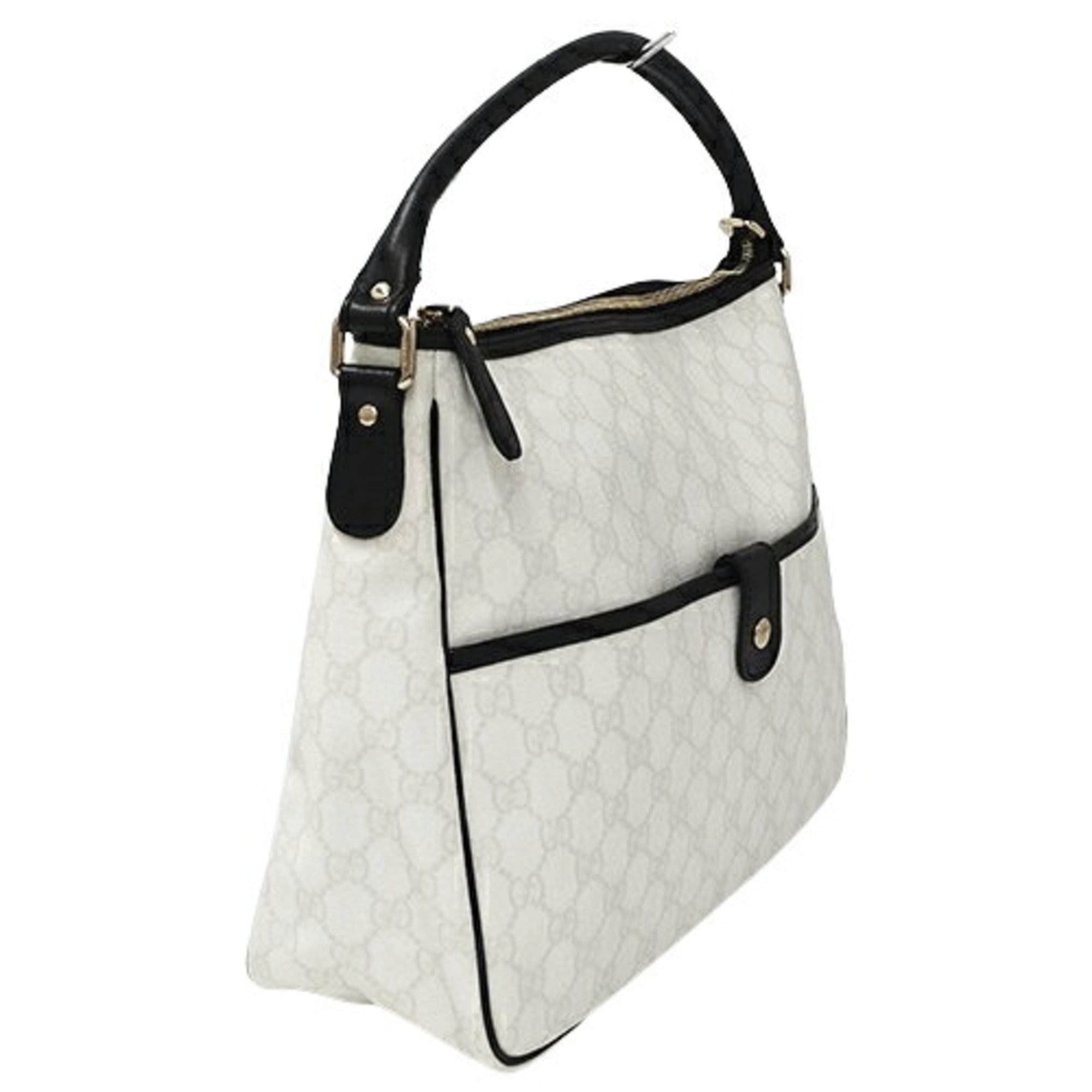 GUCCI Women's Shoulder Bag GG Supreme White Black 189898