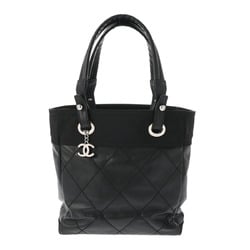 CHANEL Paris Biarritz Tote PM Black A34208 Women's Coated Canvas Bag