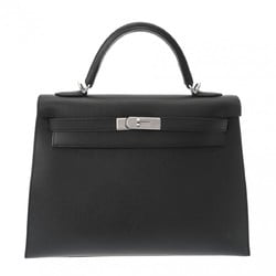 HERMES Kelly 32, Outer Stitching, Black, L Stamp (around 2008), Women's Epsom Leather Handbag