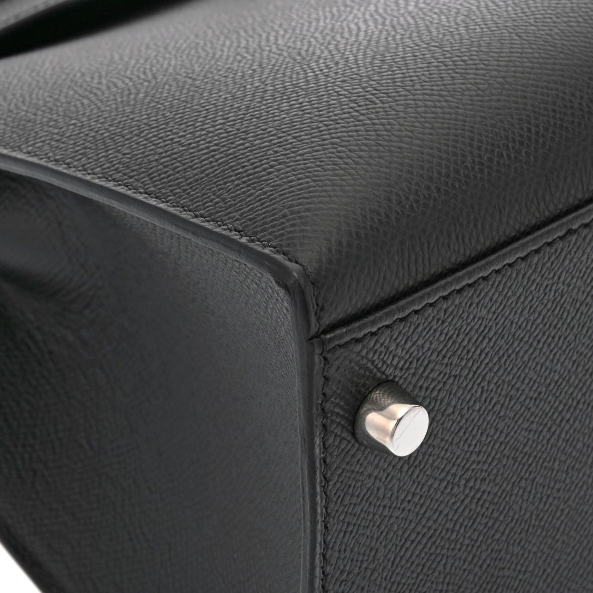 HERMES Kelly 32, Outer Stitching, Black, L Stamp (around 2008), Women's Epsom Leather Handbag