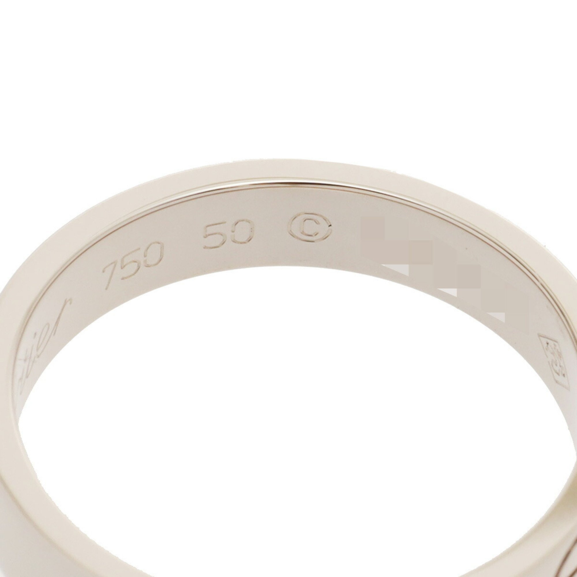 CARTIER Love Ring #50 Size 10 Women's K18 White Gold