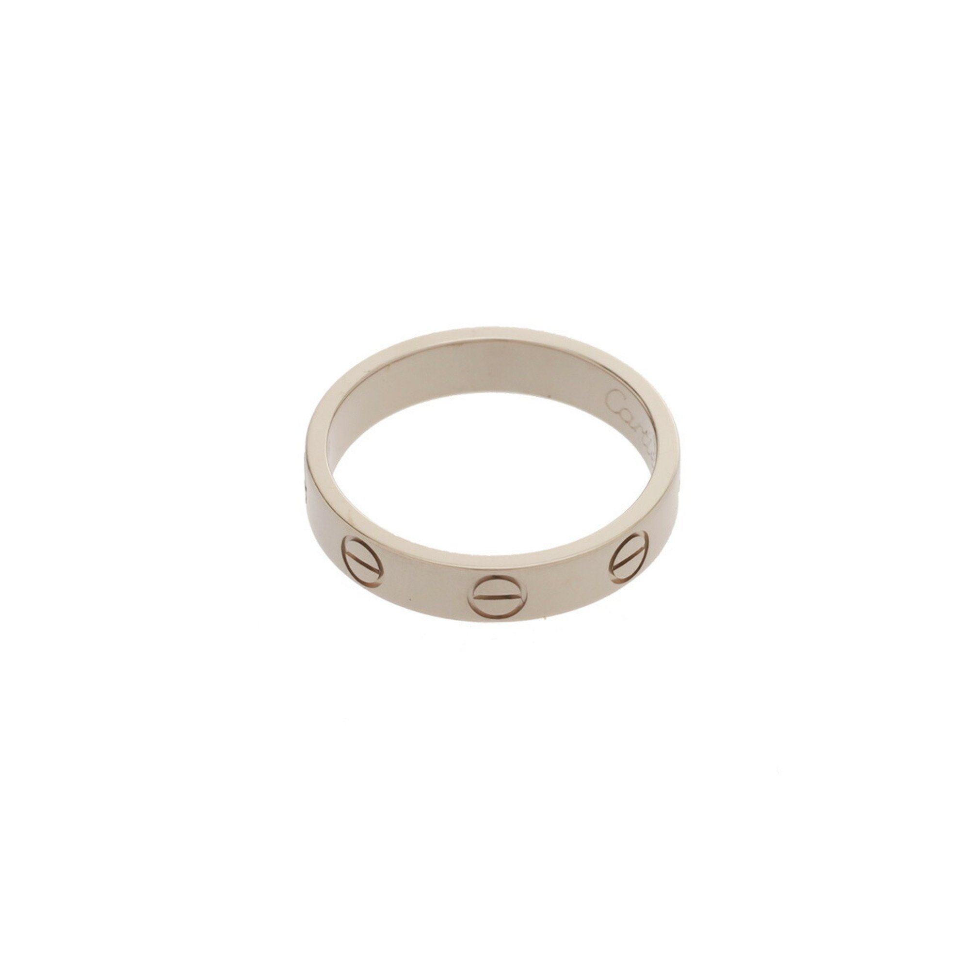 CARTIER Love Ring #50 Size 10 Women's K18 White Gold