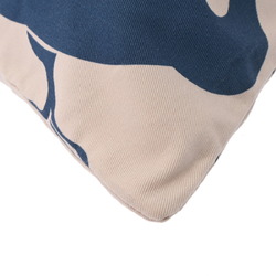 LOEWE Drawstring Bird Frog Plant Motif Ivory/Blue Women's Canvas Pouch