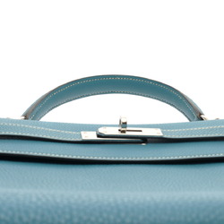 HERMES Kelly 32, in-stitched, blue jean, H stamp (around 2004), ladies' Togo bag