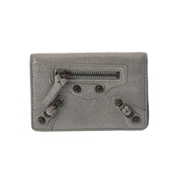 BALENCIAGA Grey 310703 Unisex Leather Card Case