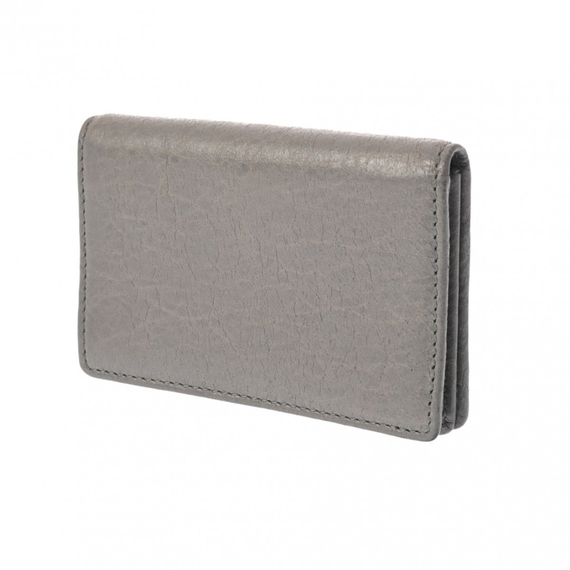 BALENCIAGA Grey 310703 Unisex Leather Card Case