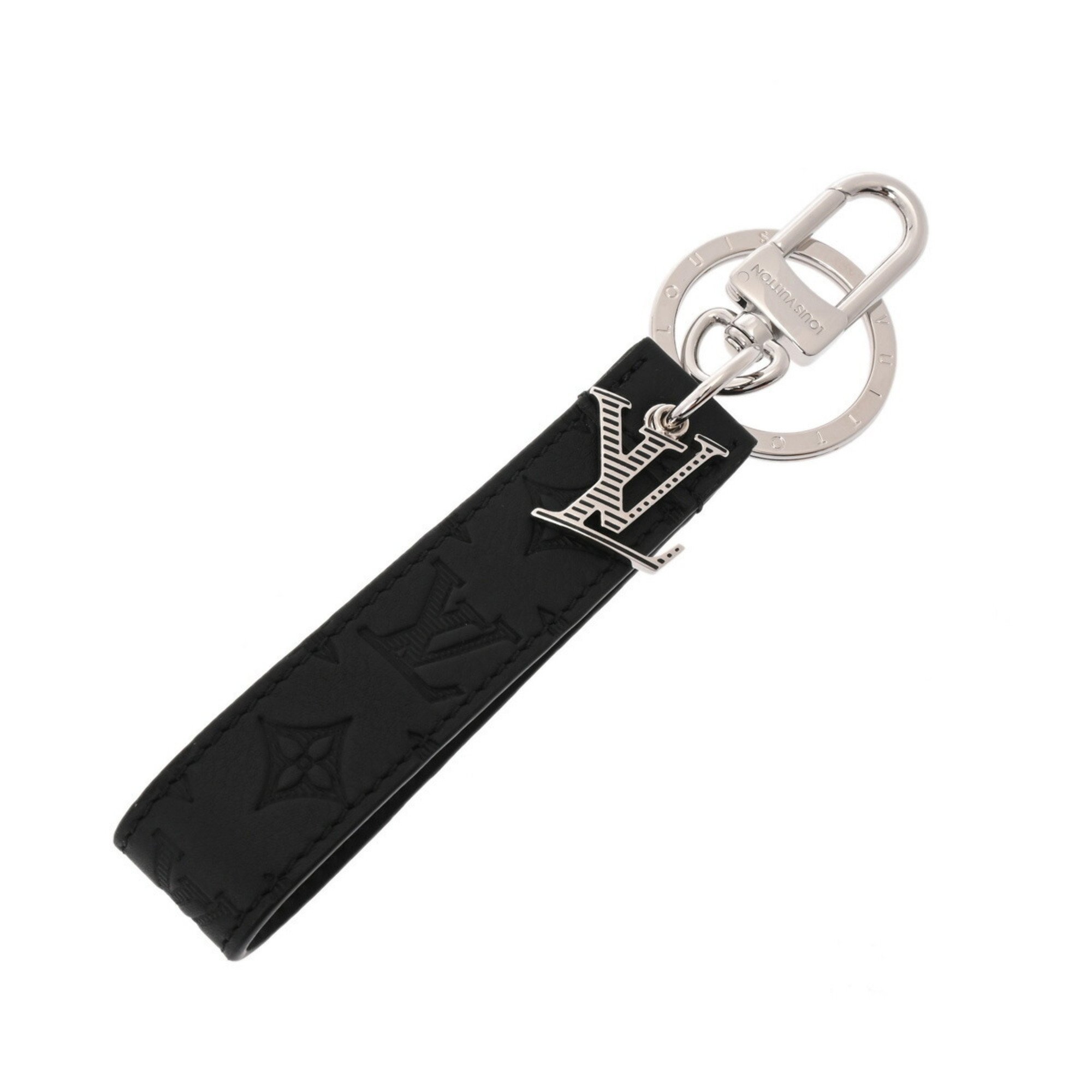 LOUIS VUITTON Louis Vuitton Dragonne Black M01298 Unisex Leather Keychain