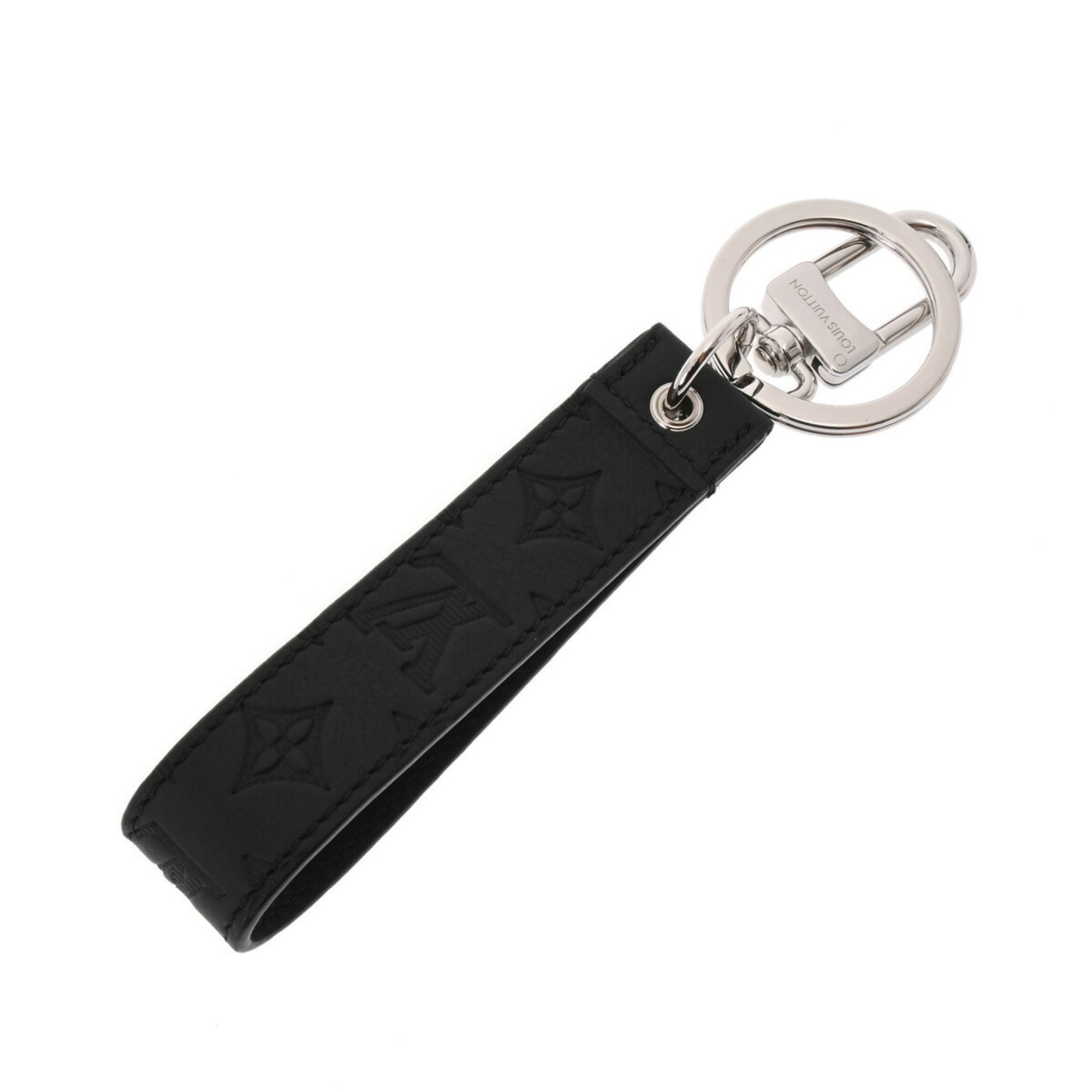 LOUIS VUITTON Louis Vuitton Dragonne Black M01298 Unisex Leather Keychain