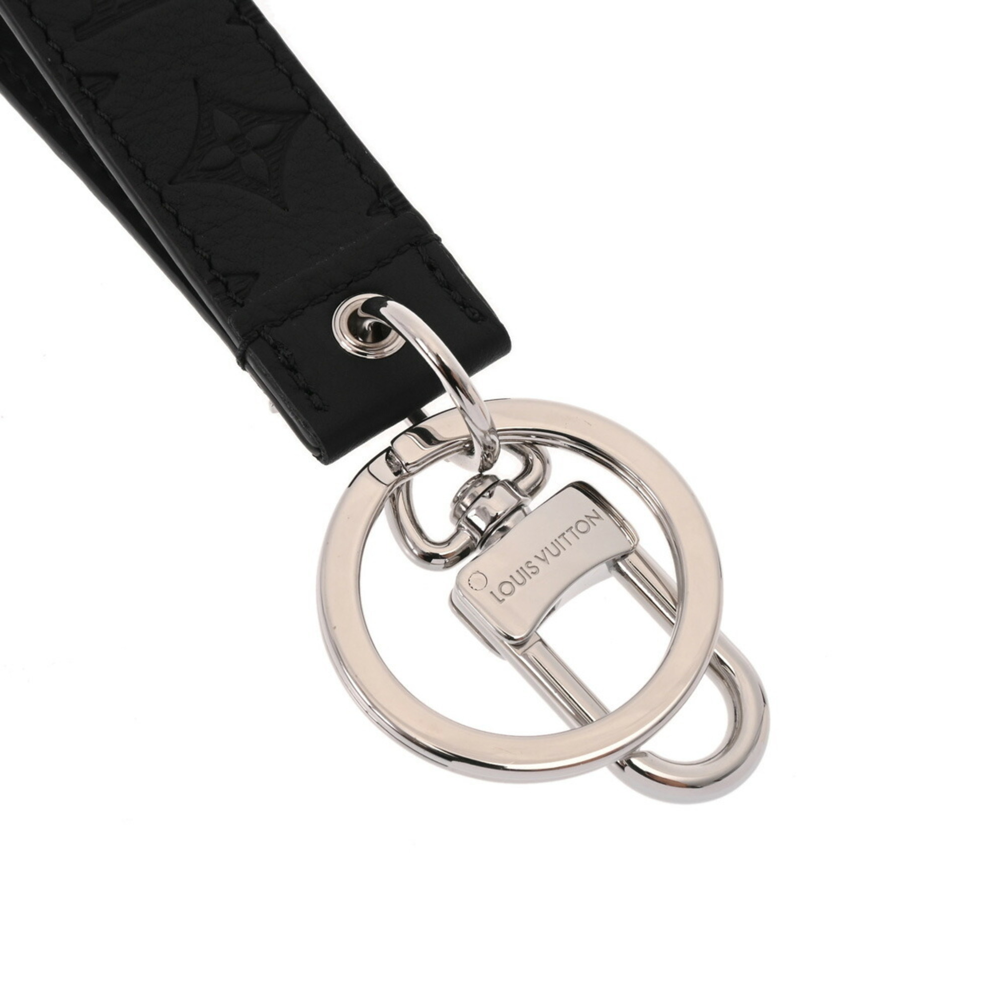 LOUIS VUITTON Louis Vuitton Dragonne Black M01298 Unisex Leather Keychain