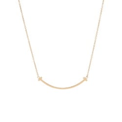 TIFFANY&Co. Tiffany T Smile Small Women's K18 Pink Gold Necklace