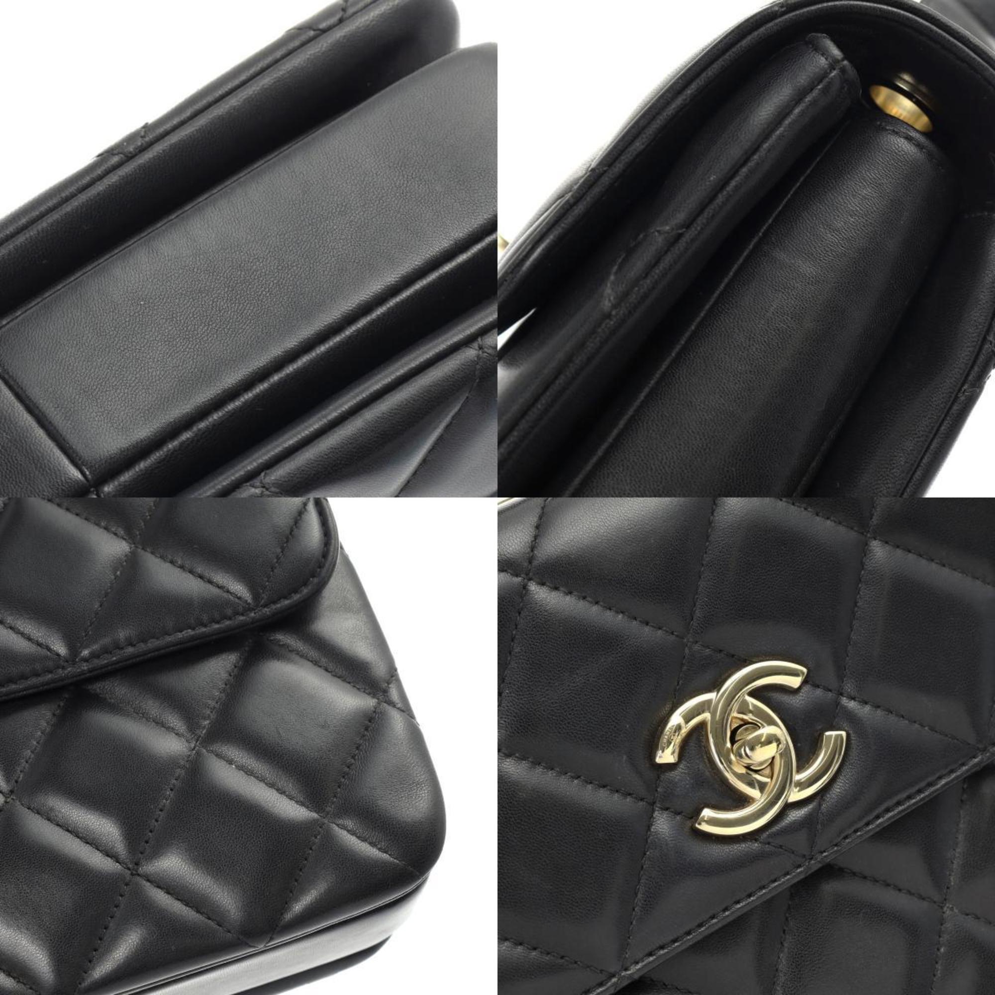 CHANEL Chanel Matelasse Trendy CC Black A92236 Women's Lambskin Handbag