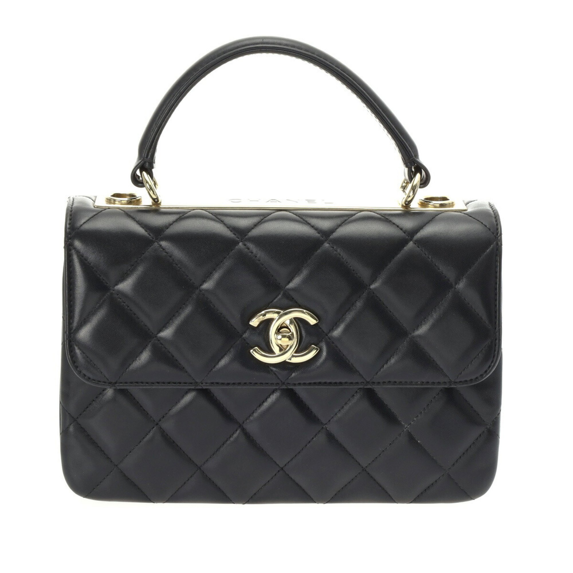 CHANEL Chanel Matelasse Trendy CC Black A92236 Women's Lambskin Handbag