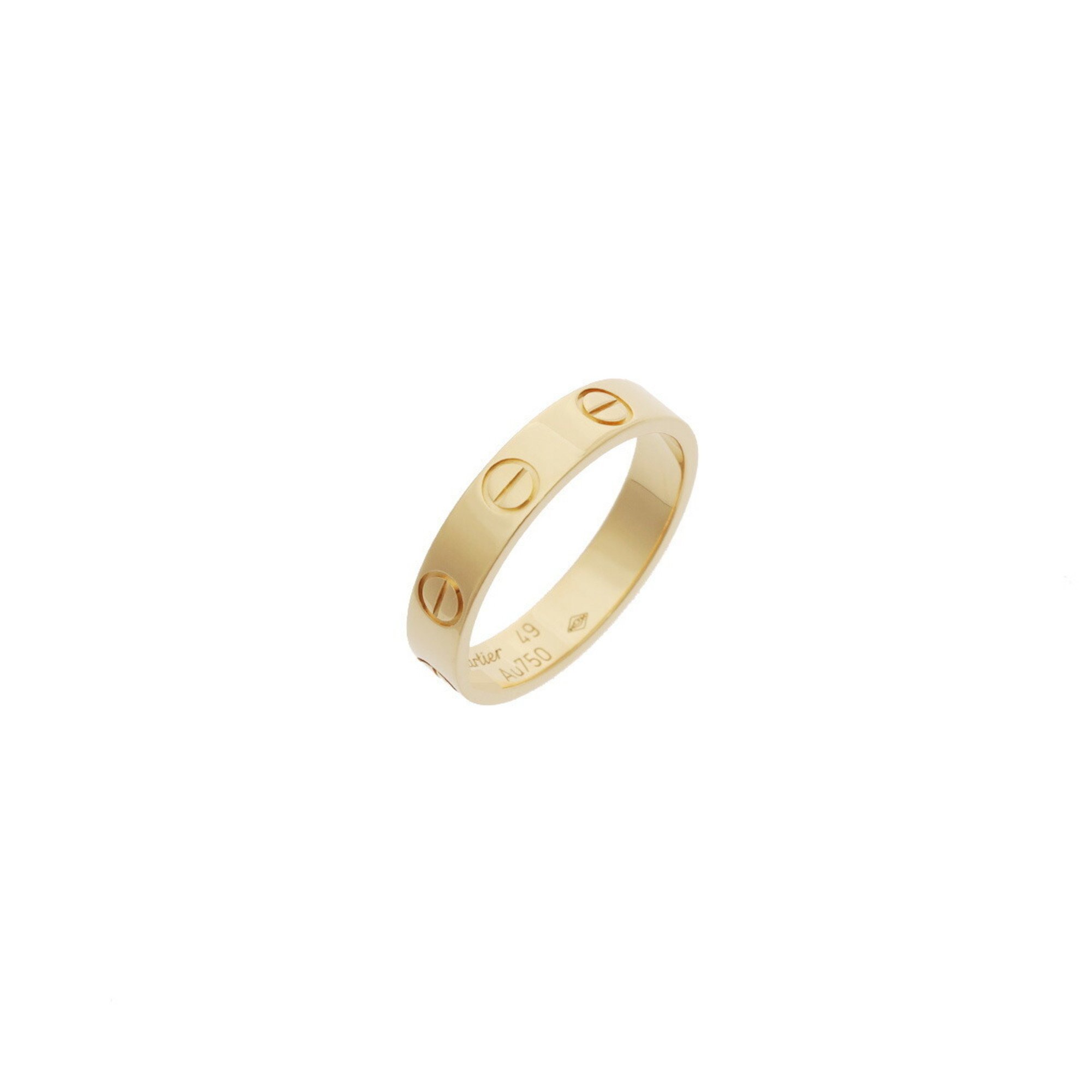 CARTIER Love Ring #49 Size 9 Women's K18 Yellow Gold