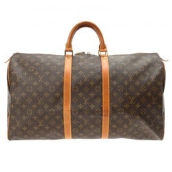 LOUIS VUITTON Louis Vuitton Monogram Keepall 55 Brown M41424 Unisex Canvas Boston Bag