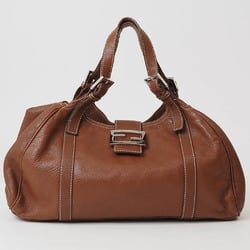 FENDI Leather Handbag Brown 8BR091 Women's