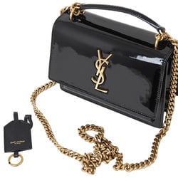 Saint Laurent Paris Sunset Chain Shoulder Bag Black 441972 Women's Enamel SAINT LAURENT