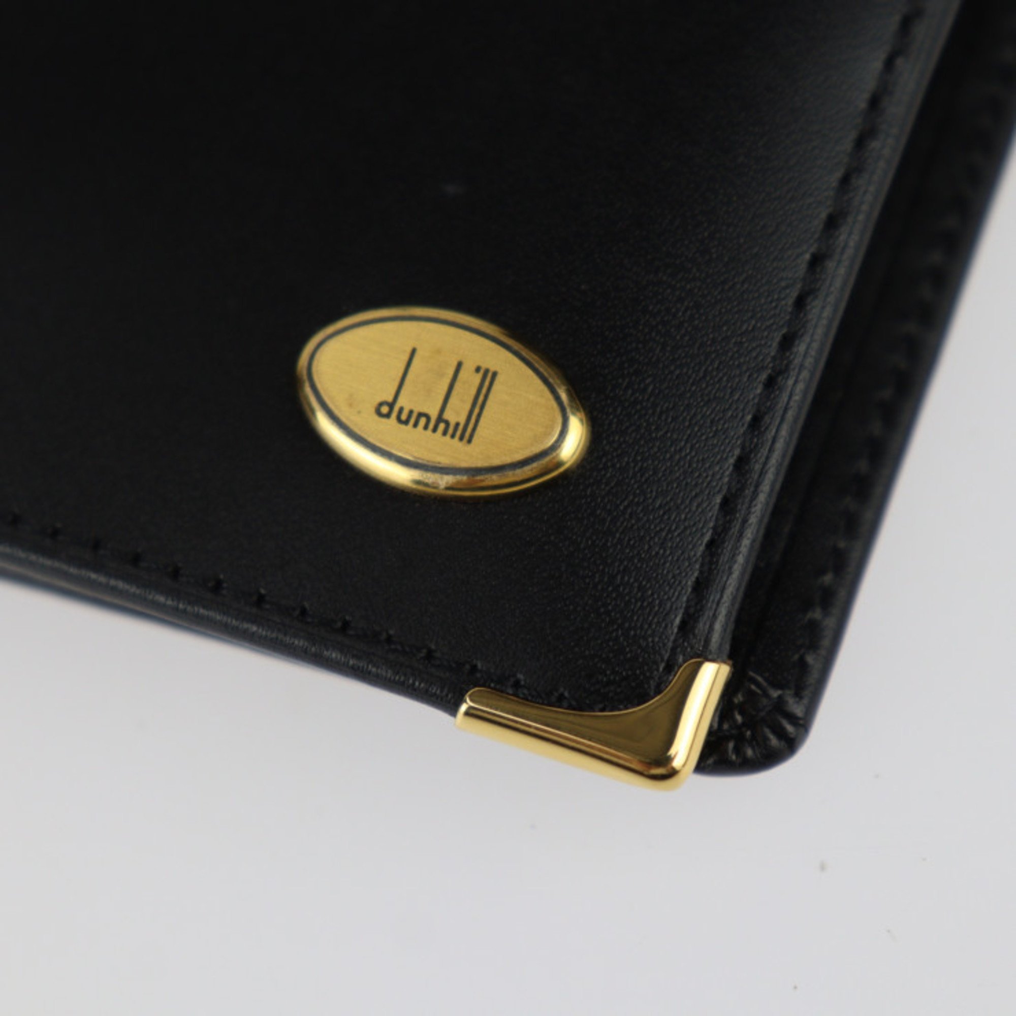 Dunhill Oxford Bi-fold Wallet L2FA92A Calf Leather Black Plate