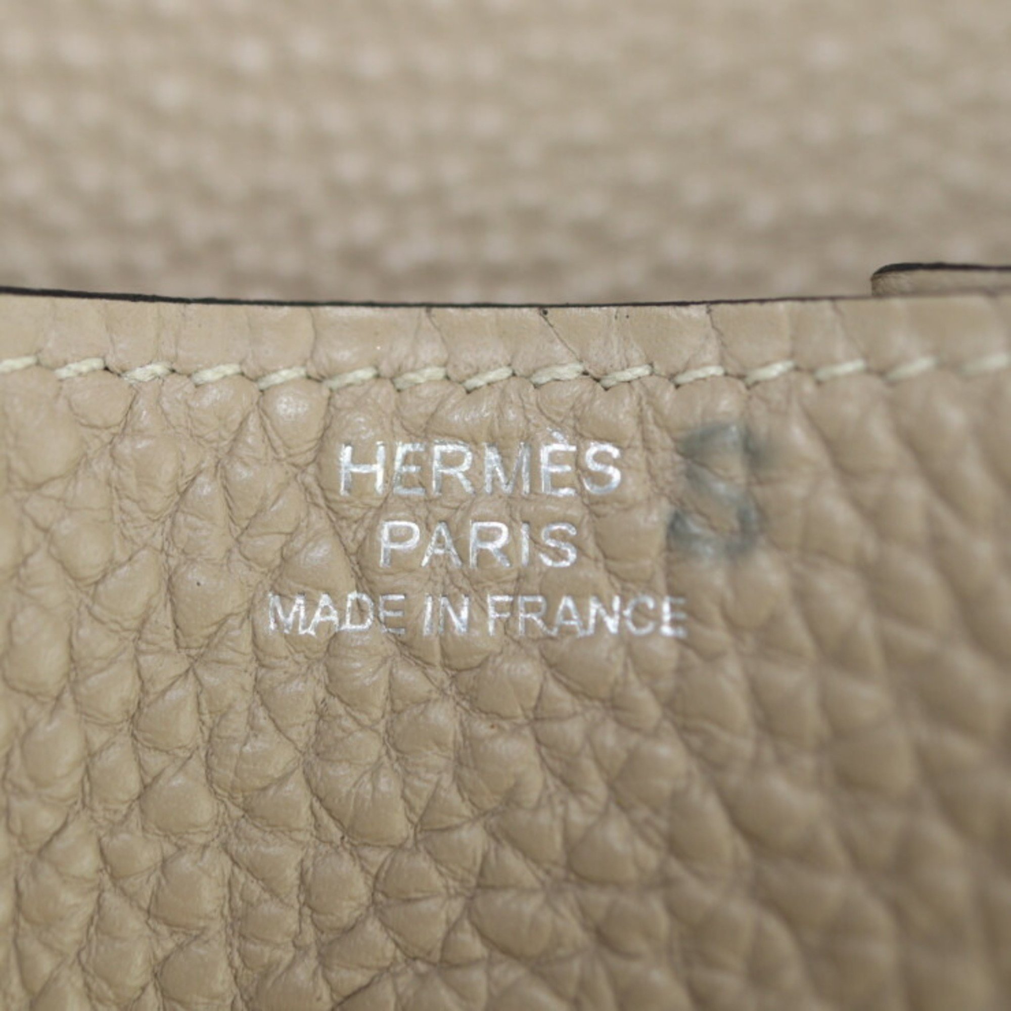 HERMES Hermes Le Vingt Quatre Wallet/Coin Case - Togo Greige Coin Purse □K Stamp