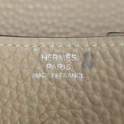 HERMES Hermes Le Vingt Quatre Wallet/Coin Case - Togo Greige Coin Purse □K Stamp