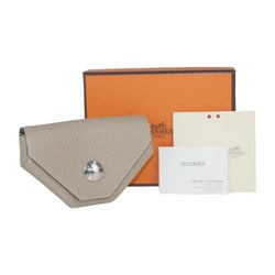 HERMES Hermes Le Vingt Quatre Wallet/Coin Case - Togo Greige Coin Purse □K Stamp