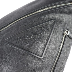 PRADA Prada Crossbody Bag Shoulder 2VZ092 2BBE Vitello Dino Leather Black Body Triangle