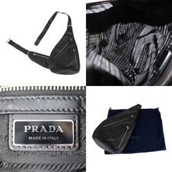 PRADA Prada Crossbody Bag Shoulder 2VZ092 2BBE Vitello Dino Leather Black Body Triangle