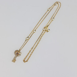 GUCCI Double G Key Necklace with Crystals 645620 J1D50 8062 Gold Finish Brass x Crystal Pendant