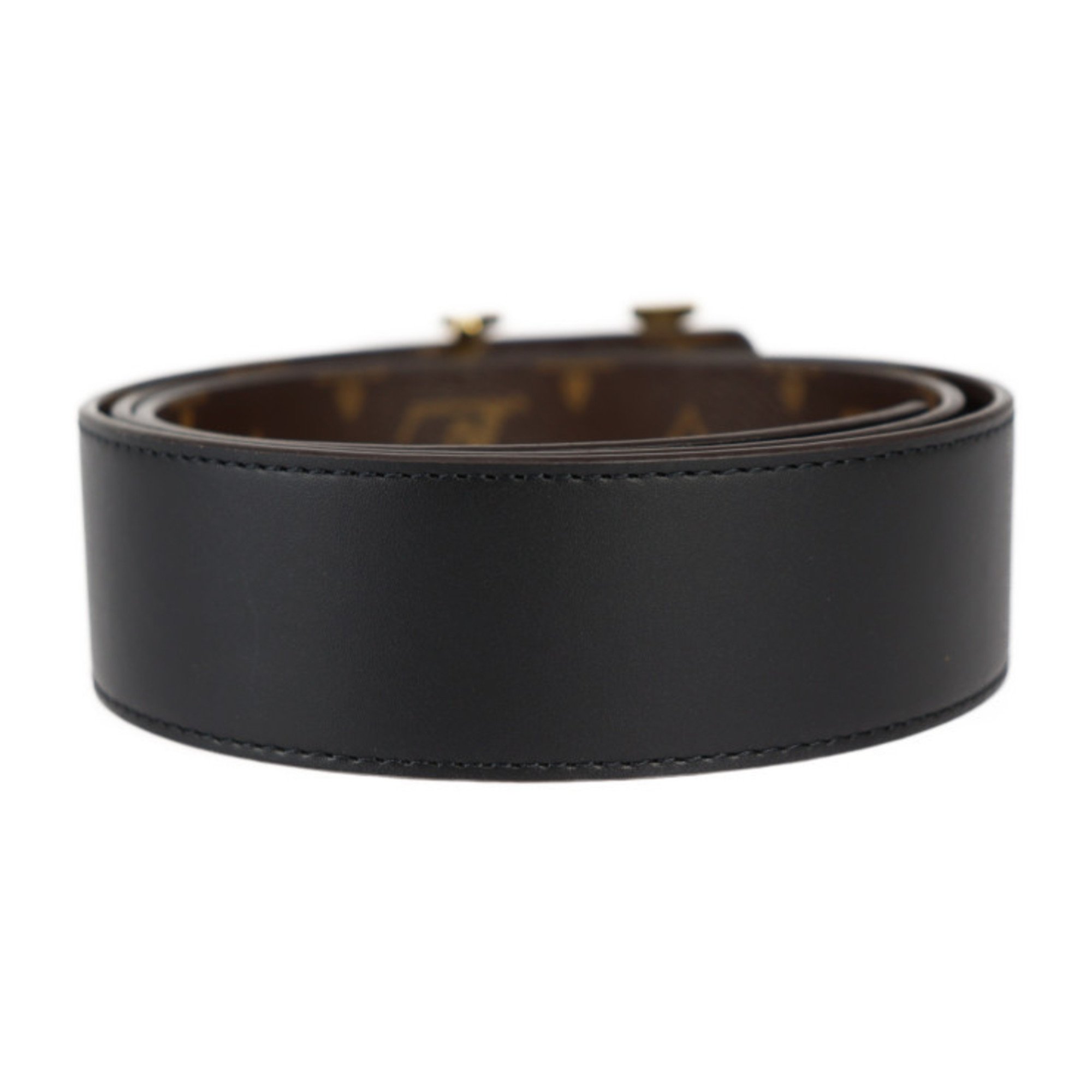 LOUIS VUITTON Louis Vuitton Santur LV Initial 40MM Belt M0566U Size 90 36 Monogram Canvas Leather Brown Black Reversible