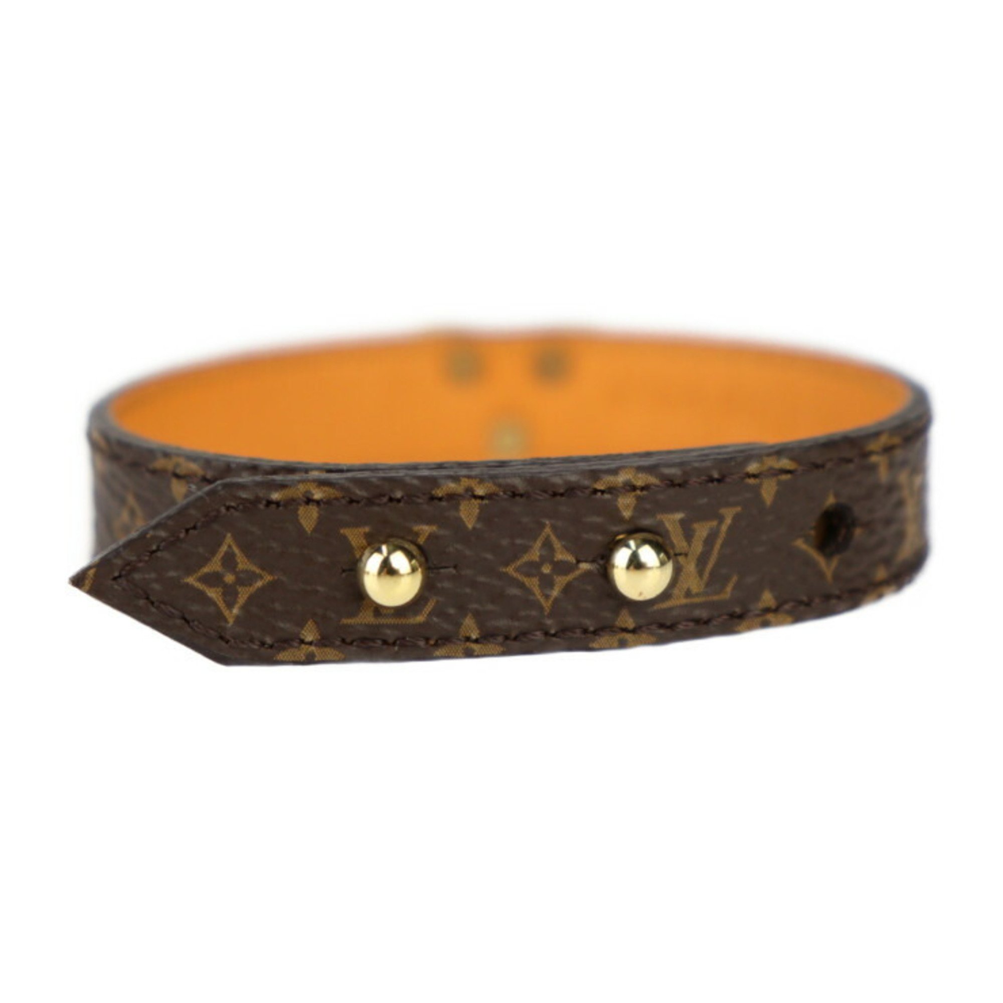 LOUIS VUITTON Louis Vuitton Bracelet Essential V M6042F Monogram Canvas Leather Brown