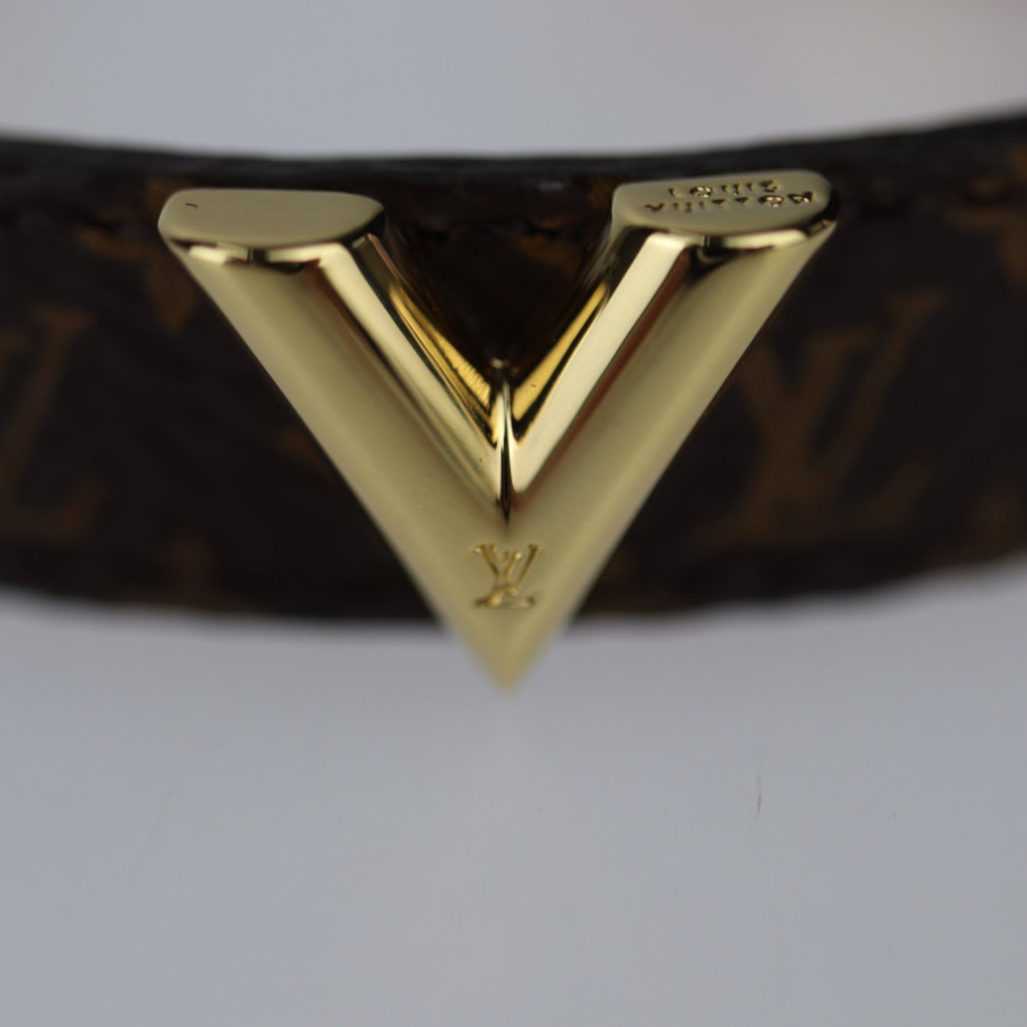 LOUIS VUITTON Louis Vuitton Bracelet Essential V M6042F Monogram Canvas Leather Brown