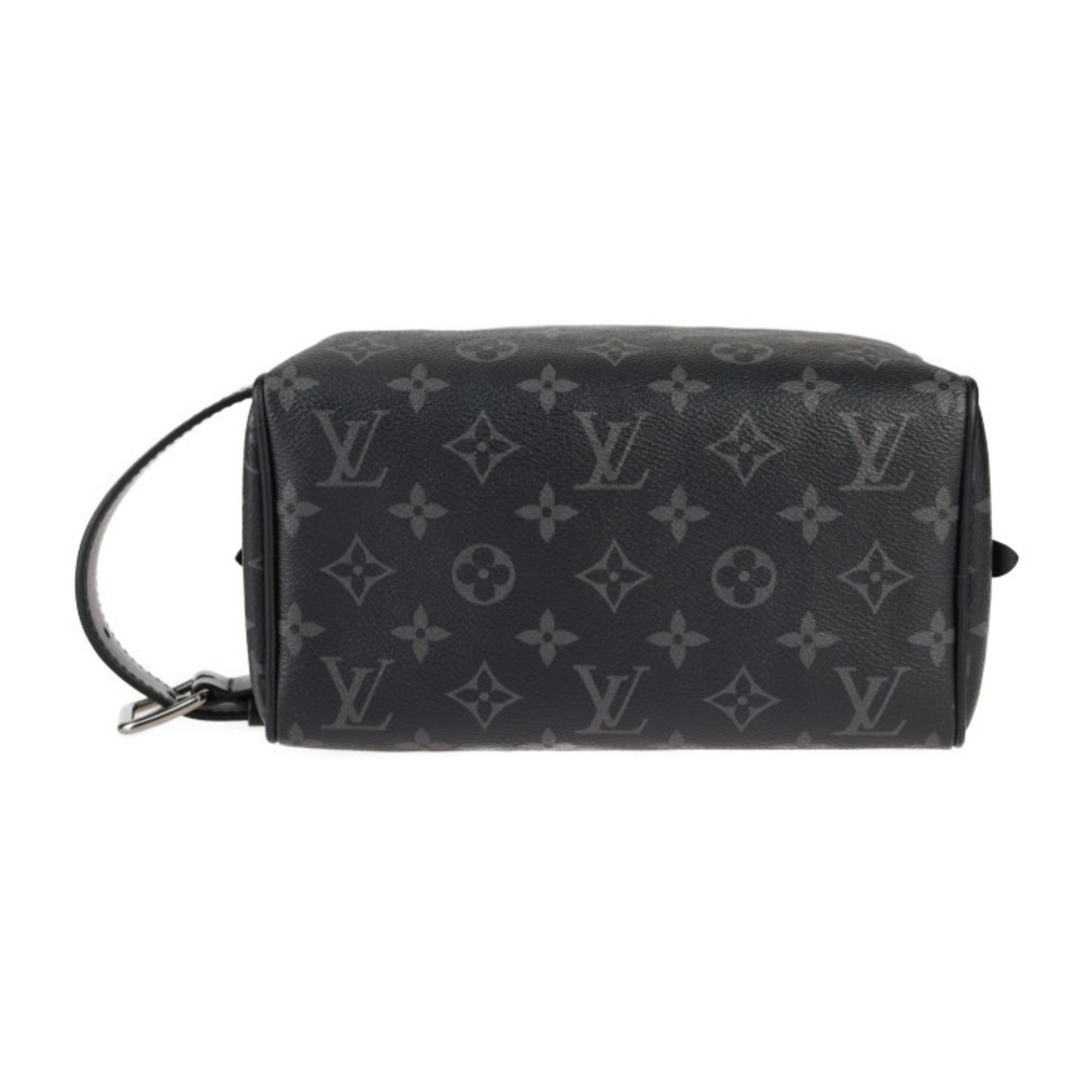 LOUIS VUITTON Louis Vuitton Locker Dopp Kit Second Bag M83113 Monogram Eclipse Leather Black Grey Clutch Handbag Pouch