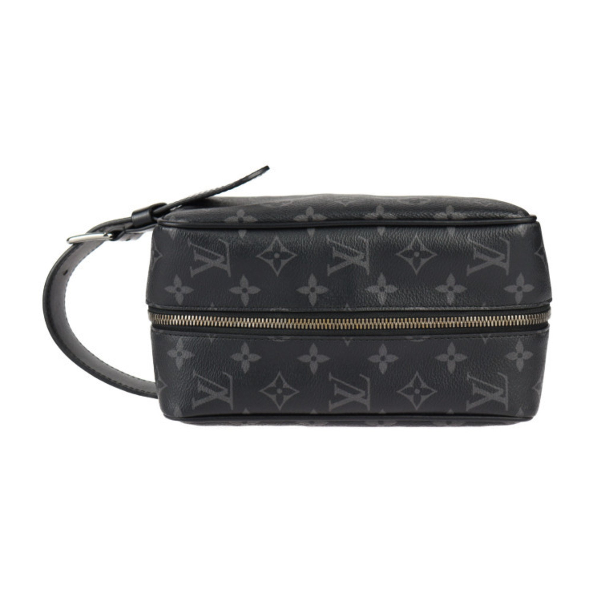 LOUIS VUITTON Louis Vuitton Locker Dopp Kit Second Bag M83113 Monogram Eclipse Leather Black Grey Clutch Handbag Pouch