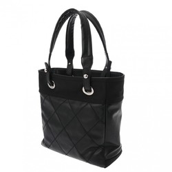 CHANEL Paris Biarritz Tote PM Black A34208 Women's Coated Canvas Bag