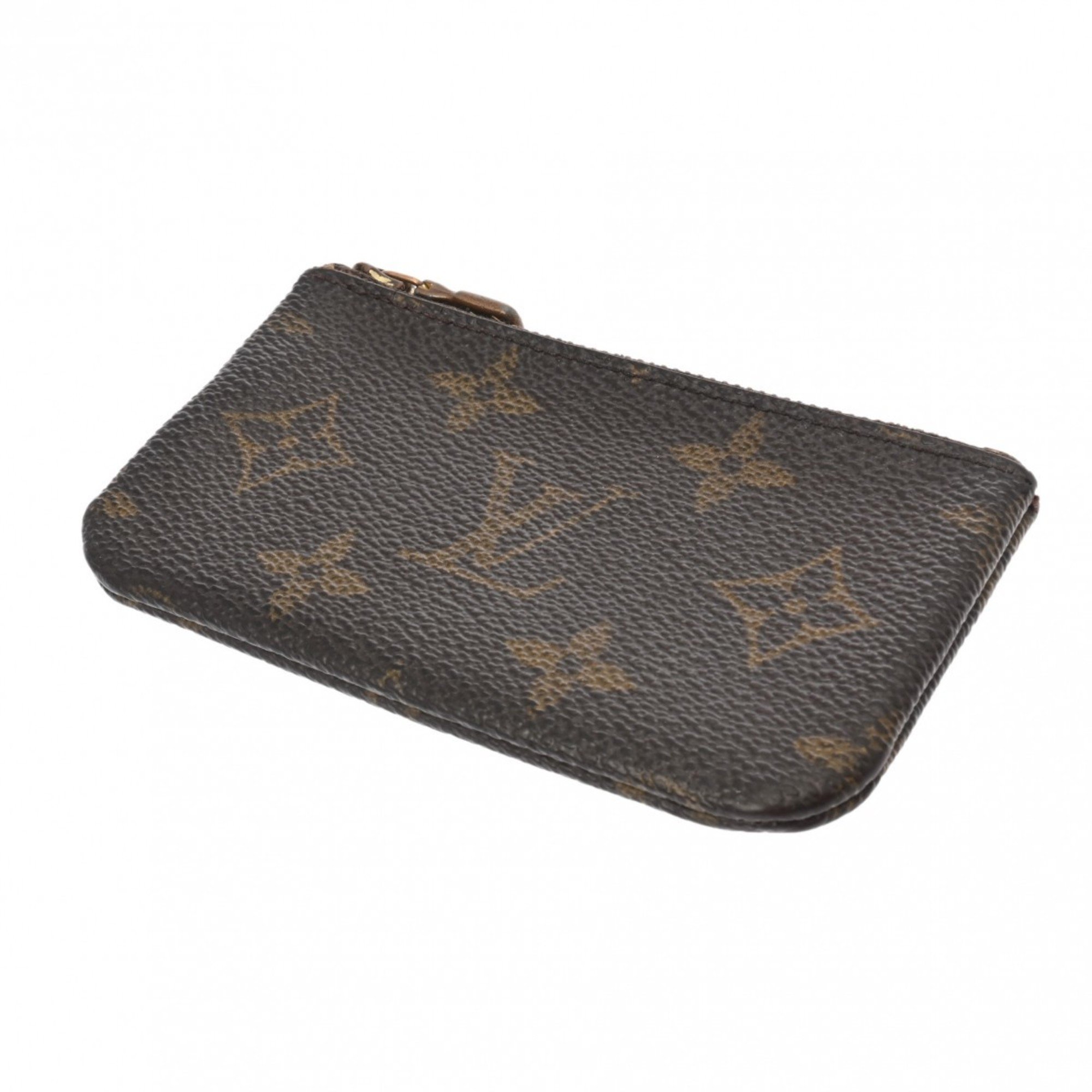 LOUIS VUITTON Louis Vuitton Monogram Pochette Cle Brown M62650 Unisex Canvas Coin Case