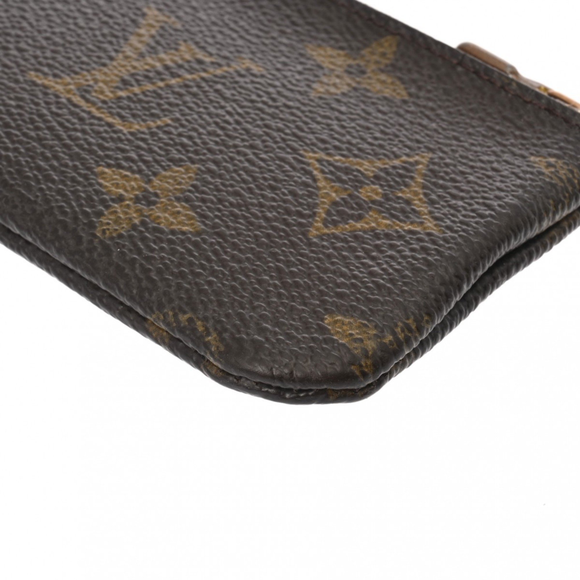 LOUIS VUITTON Louis Vuitton Monogram Pochette Cle Brown M62650 Unisex Canvas Coin Case